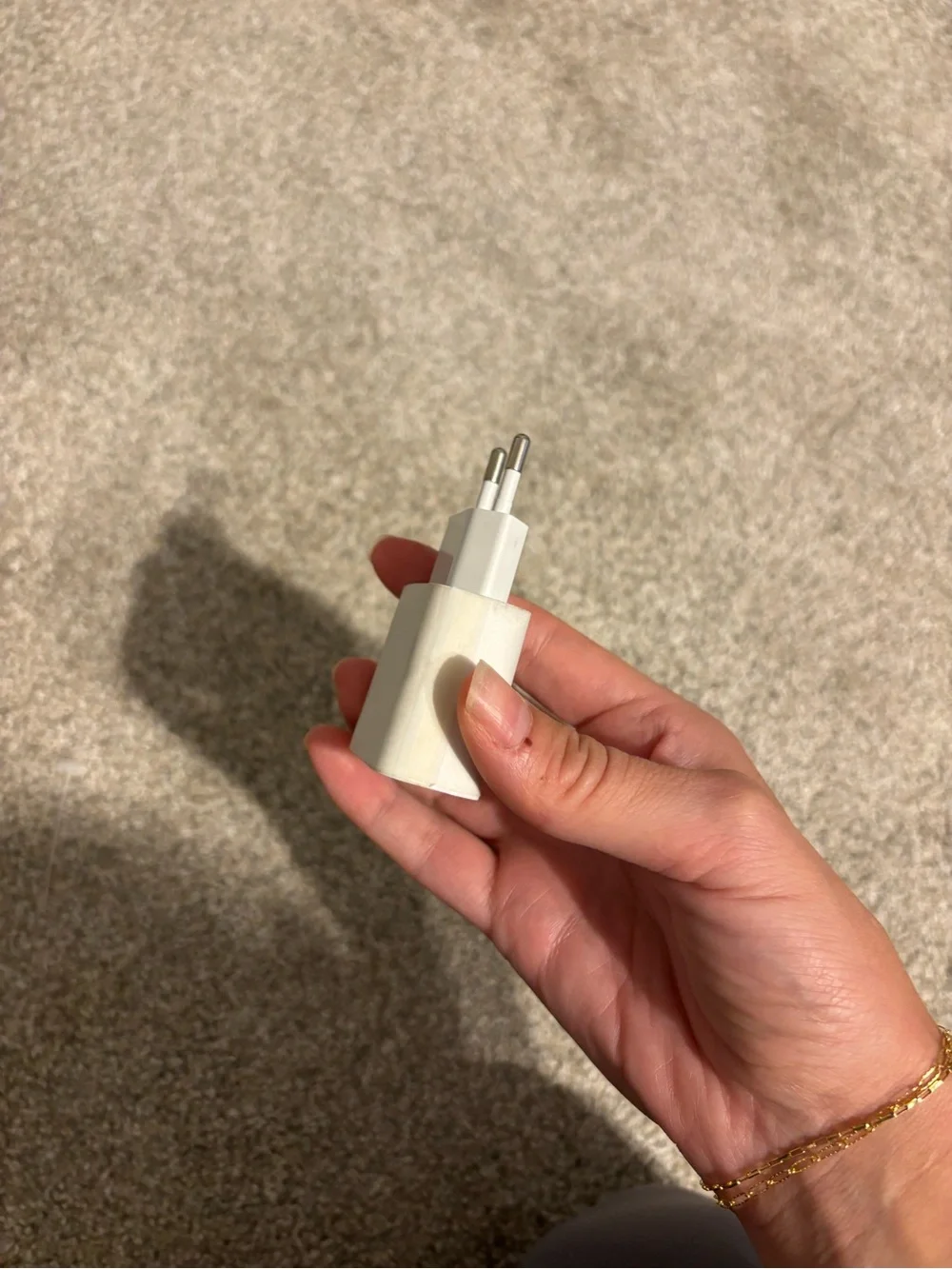 White USB Europe Adapter Charger